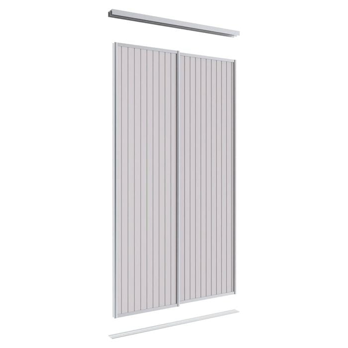Lugna 2100 x 1200mm Clear Anodised VJ Panels Wardrobe Double Sliding Doors