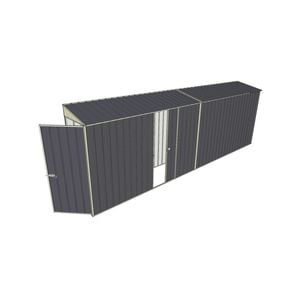 Build-a-Shed 0.8 x 6 x 2m Hinged Door Tunnel Shed with Single Sliding Side Door - Grey