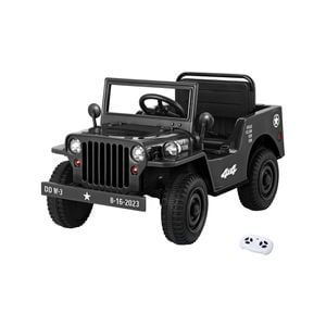 Rigo Ride On Car Jeep Kids Electric Military 12V Black