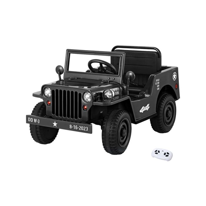 Rigo Ride On Car Jeep Kids Electric Military 12V Black