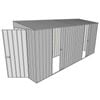 Build-A-Shed 1.2 x 4.5 x 2.0m Tunnel Shed Tunnel Hinged Door with 2 Sliding Side Doors - Zinc