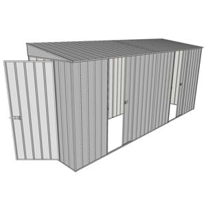 Build-A-Shed 1.2 x 4.5 x 2.0m Tunnel Shed Tunnel Hinged Door with 2 Sliding Side Doors - Zinc