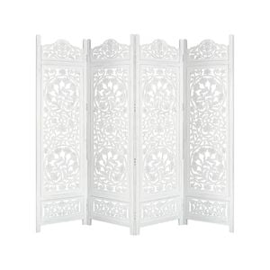 Koch 4 Panel Room Divider Screen Privacy Shoji Timber Wood Stand - White