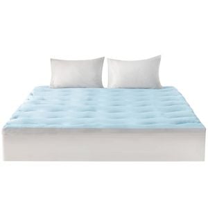 LINENOVA Cooling & Warm Reversible Mattress Topper Protector - Queen