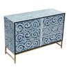 Mother of Pearl Inlay Chest Botanical Blue Detail