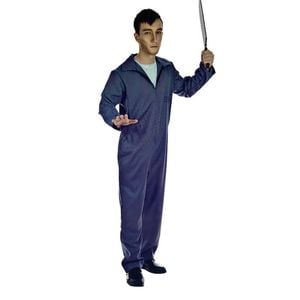 Adult Serial Killer Costume Halloween Party Cosplay Dress Up - Blue | One Size | Serial Killer Costume