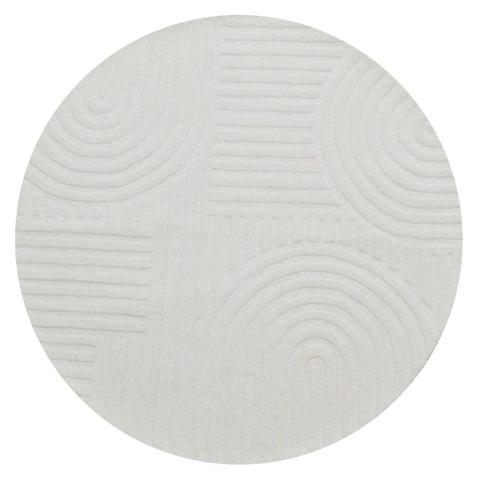 Contemporary Handwoven Wool Rug-Unity 6230-Ivory-160x160cm