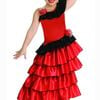 Spanish Princess Girls Red Flamenco Dancer Costume - Large