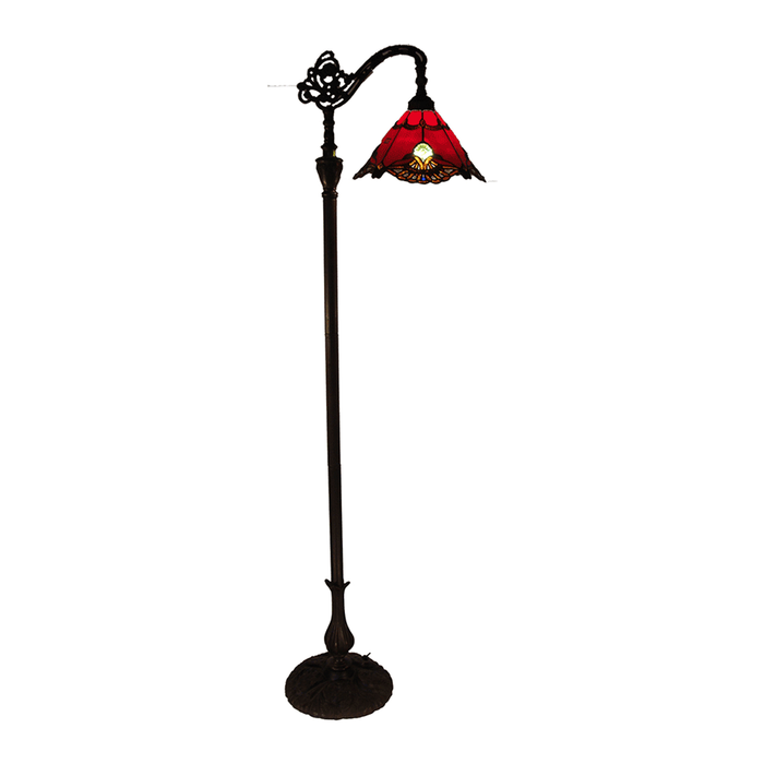 G&g Benita Edwardian Tiffany Floor Lamp Red