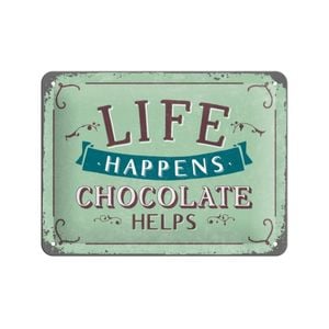 Nostalgic-Art Small Sign Life Happens - Chocolate Helps