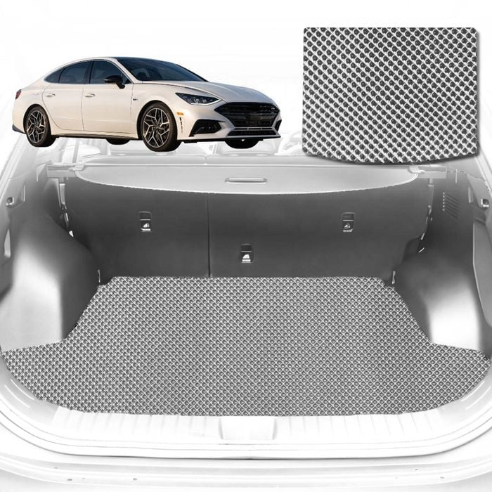 6D Diamond Car Boot Mat for Hyundai Sonata 2021-Current-for 2021-2023-Cargo Mat-Grey-Outback GT