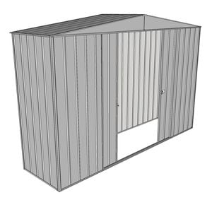 Build-a-Shed 3.0 x 0.8 x 2.3m Double Sliding Door Shed - Zinc