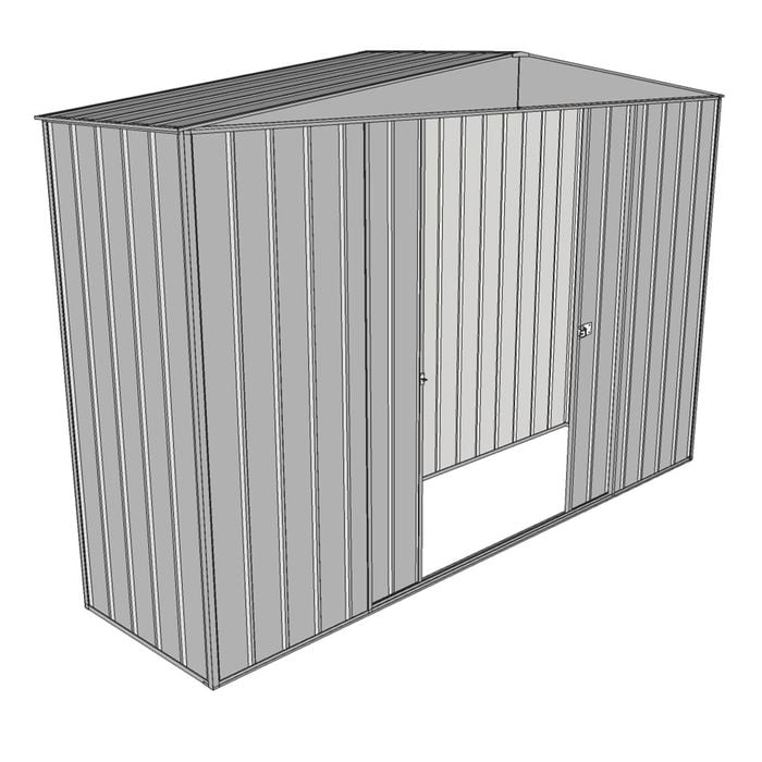 Build-a-Shed 3.0 x 0.8 x 2.3m Double Sliding Door Shed - Zinc