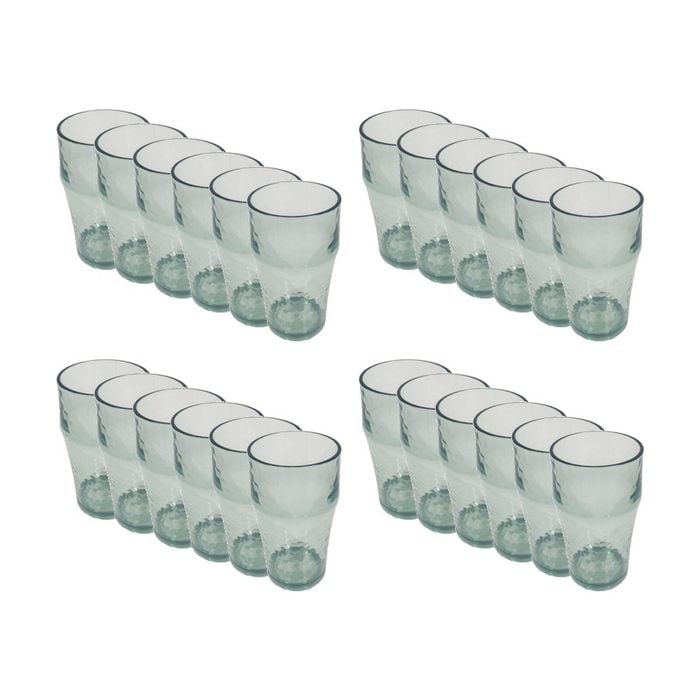 24PK Braz Recycled Look Drinking Glass Cup Drinkware 550ml Clear
