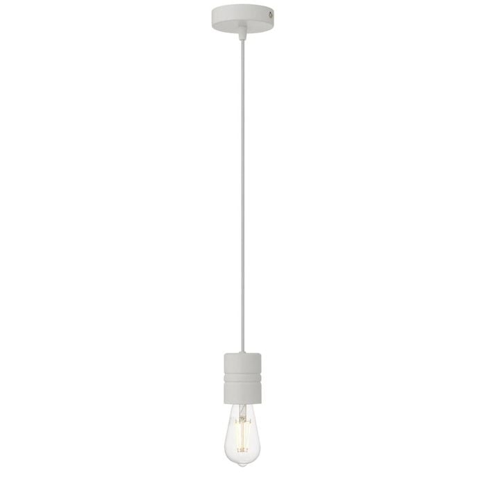 Telbix Lang Modern Pendant Hanging Lamp Light Metal White Satin