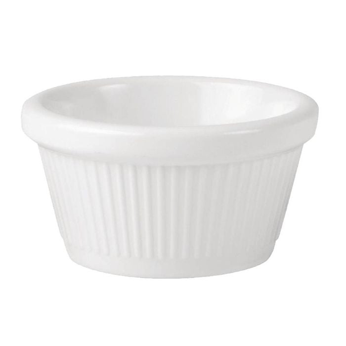 Ryner Ramekin Fluted Melamine White 60ml Commercial Tableware