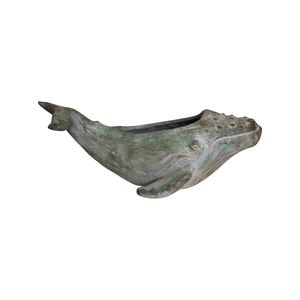 Resin 32cm Whale Planter Home Decor Ornament - Wash