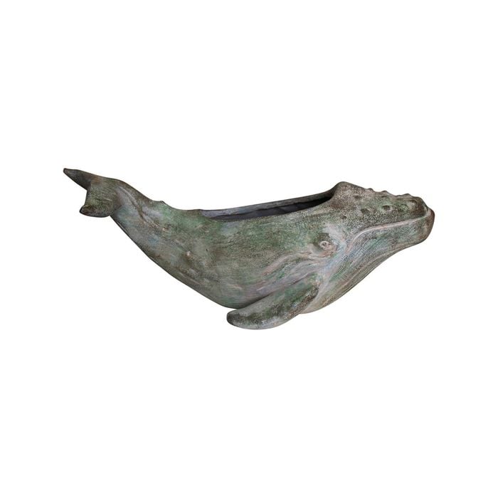 Resin 32cm Whale Planter Home Decor Ornament - Wash