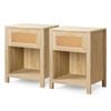 Alfordson Set of 2 Bedside Table 1 Drawer Wood