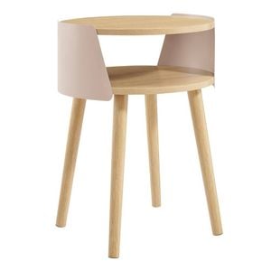 Sheena Side Table Bedside Shelf Round Cream