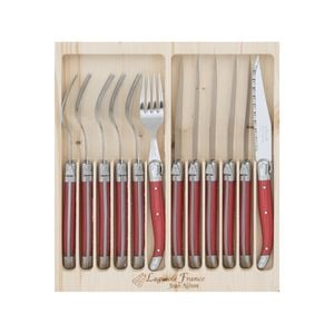 12pc Cutlery Set - Made in France - Red