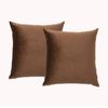 2pc Renee Taylor 50cm Pillow Square Velvet Printed Sofa Filled Cushions Toffee