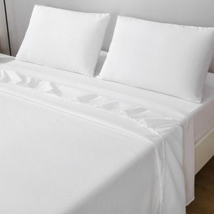 LINENOVA Microfiber Soft 1200TC Sheet Set - White King Single