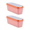 2x Avanti Scoopease Ice Cream Food Storage Tub W/ Airtight Lid Orange 1.3L