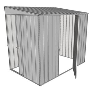 Build-a-Shed 1.5 x 2.3 x 2m Single Hinged Side Door Skillion Shed - Zinc