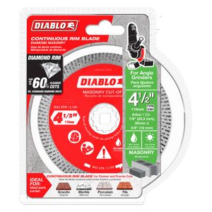 Diablo 115mm Diamond Continuous Rim Masonry Cut Off Disc