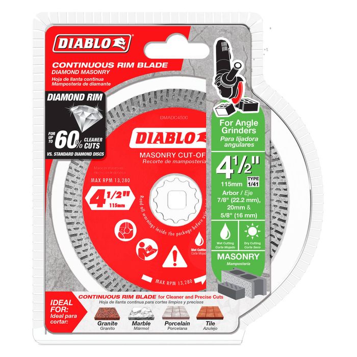 Diablo 115mm Diamond Continuous Rim Masonry Cut Off Disc