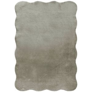 MaxFind 140 x 200cm Scalloped Green Washable Rug