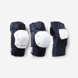 Decathlon - Adult 2 X 3-piece Inline Skate Protection Set Fit500 - Dark Blue - Eu S