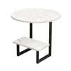 Foret 2 Tier G-shaped Side Table With Marble Pattern Wood Top Steel Frame 60cm