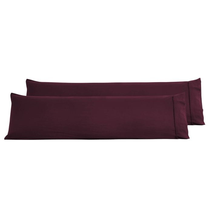 Dreamaker Superfine Washed Microfibre Body Pillowcase Twin Pack - Cherry