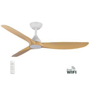 Spartan 52" (1320mm) DC Smart Ceiling Fan with Remote Control | White / Oak