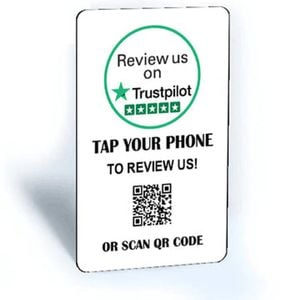 Tap and Share Contactless Smart NFC 'Review us on Trustpilot' Card + QR code