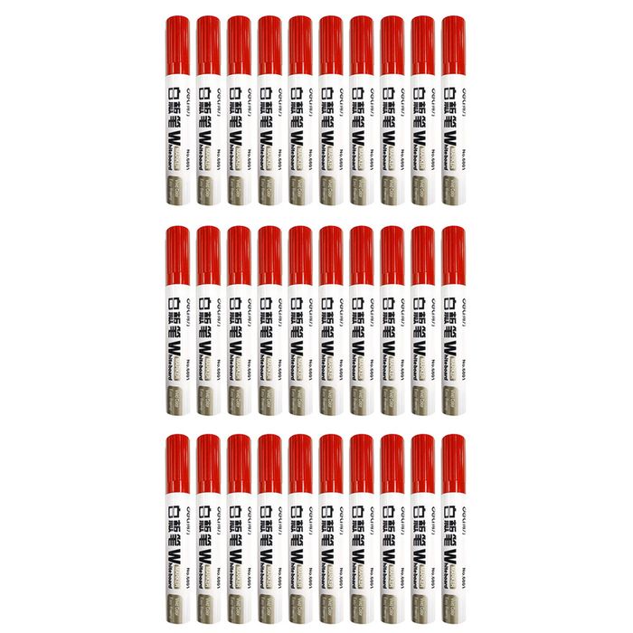 3x 10pc Deli Office/home Erasable Whiteboard Marker/pen Bullet Tip Red