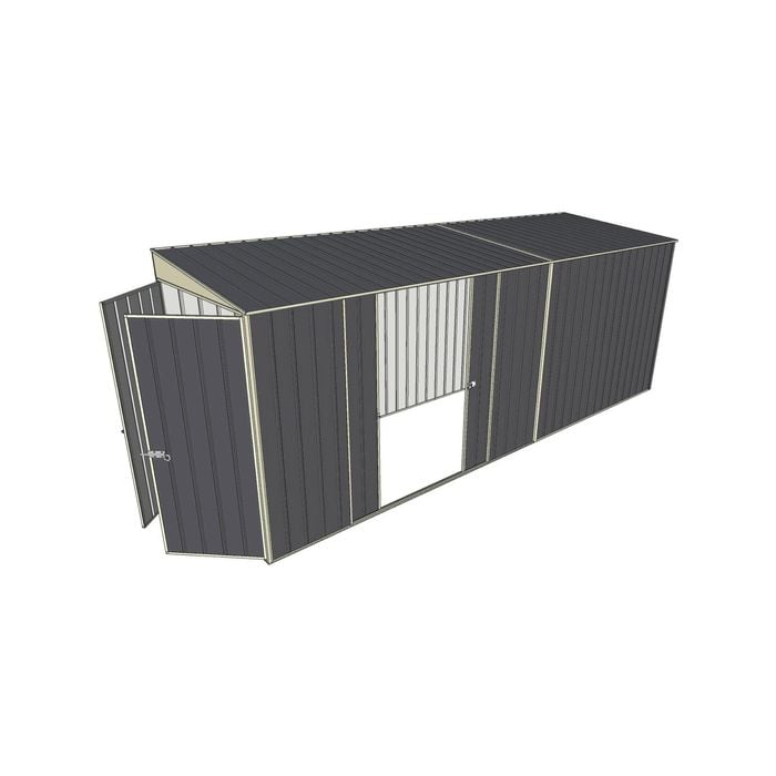 Build-a-Shed 1.5 x 5.2 x 2m Double Sliding Side Door Skillion Shed - Grey