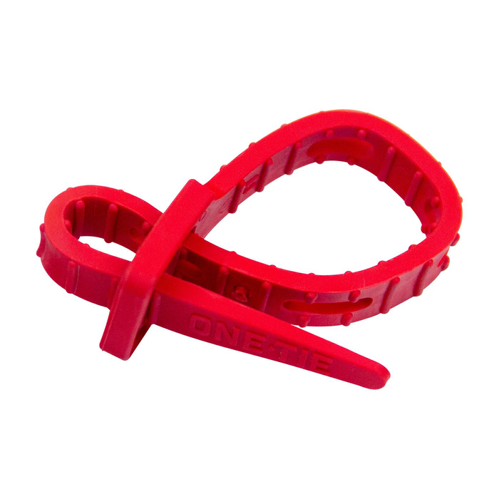 Earls 8" Red One Tie Reusable Strap - 6 Pack