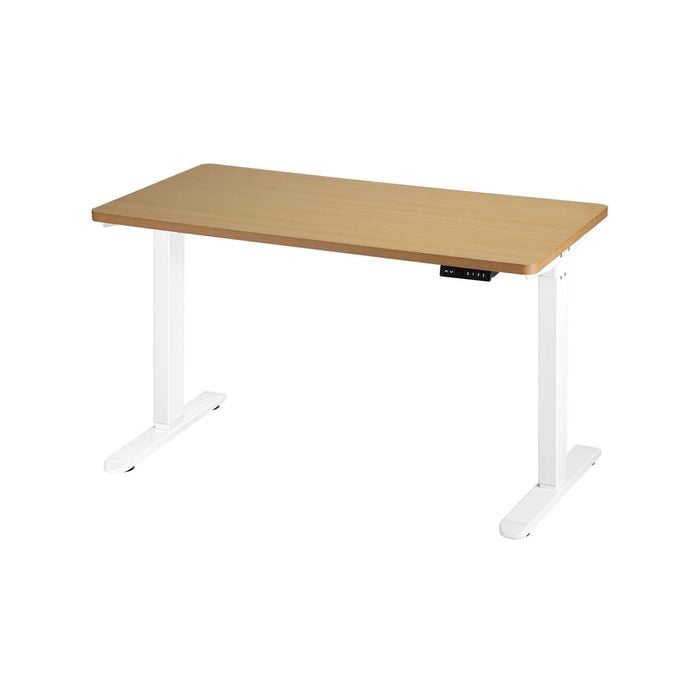 Oikiture Electric Standing Desk Single Motor 160cm Oak
