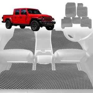6D Diamond Car Floor Mats for Jeep Gladiator 2020-Current-Full Set-Grey-Outback GT
