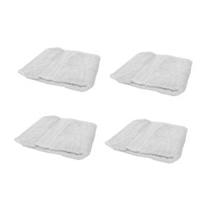 Set of 4 100% Cotton Face Washers Perfect Touch 33 x 33cm White
