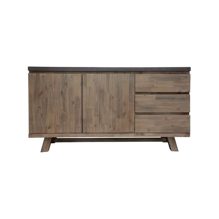 Stony 160cm Acacia Timber Buffet with Concrete Top - Grey