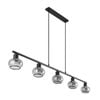 Telbix Marbell Contemporary Pendant Hanging Lamp Light Metal Glass Black Smoke Matte