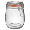Argon Tableware Glass Storage Jar - 750ml/26.4oz - 4 Colour Seals Airtight Kitchen Storage Container Preserving Jar