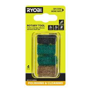 Ryobi Rotary Tool Twist Lock Non-Woven Abrasive Buff 4-Piece Set