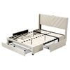 Artiss Queen Bed Frame with Charging Station Beige
