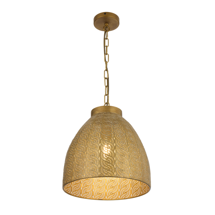 Telbix Aydin Vintage Pendant Hanging Lamp Light Metal Antique Brass Antique