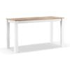 Balmoral Outdoor 2m Rectangle Teak Top Aluminium Bar Table White